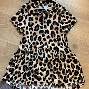 Zara girls leopard dress textured
